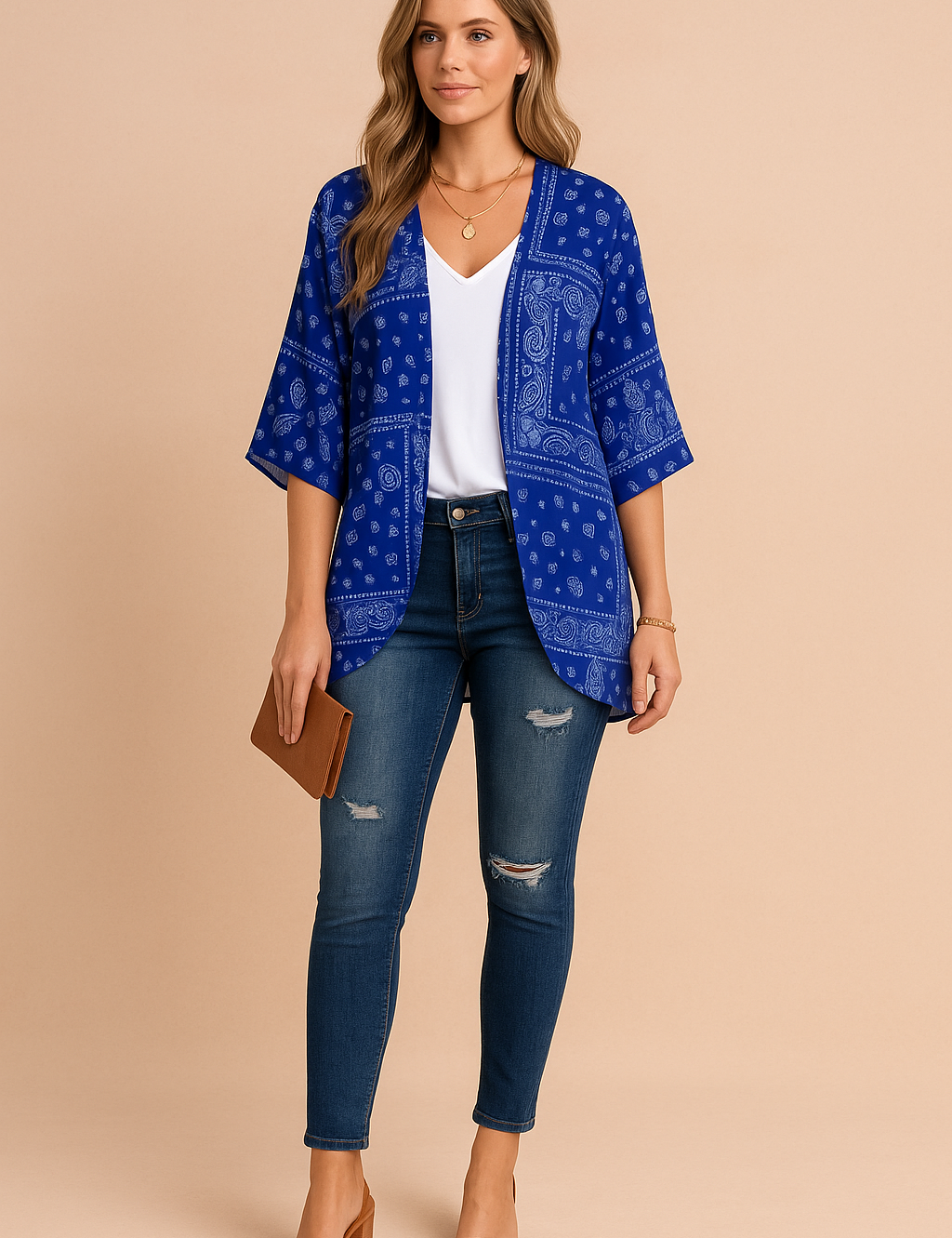 Amiri | Przewiewne damskie kimono z nadrukiem 1