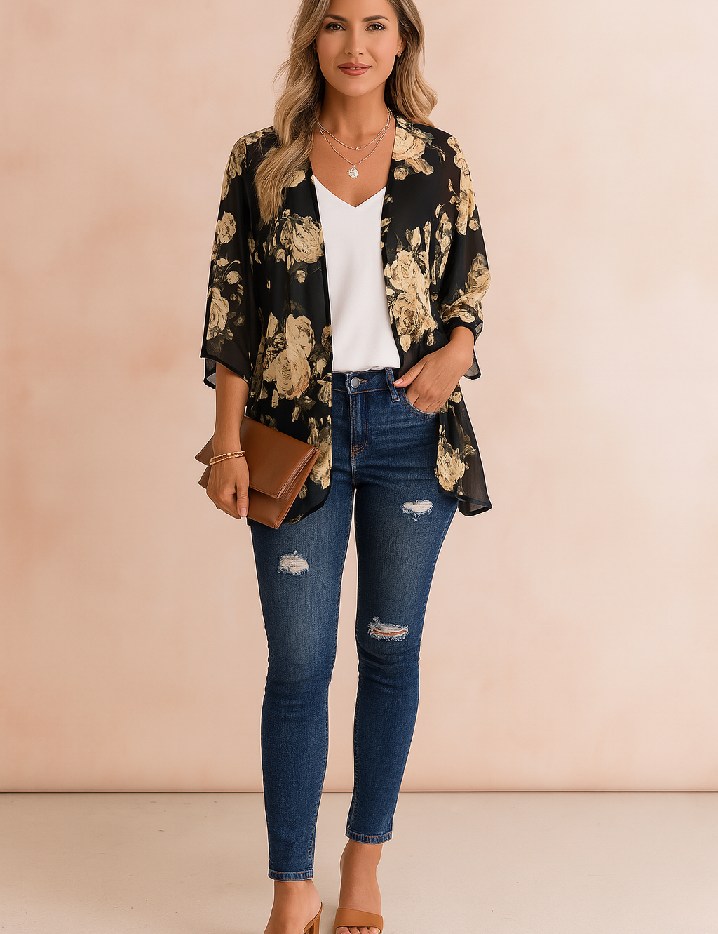 Amiri | Przewiewne damskie kimono z nadrukiem 4