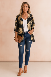 Amiri | Przewiewne damskie kimono z nadrukiem 4