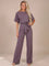 Annika | Damen Jumpsuit mit Bindegürtel und weitem Bein 9