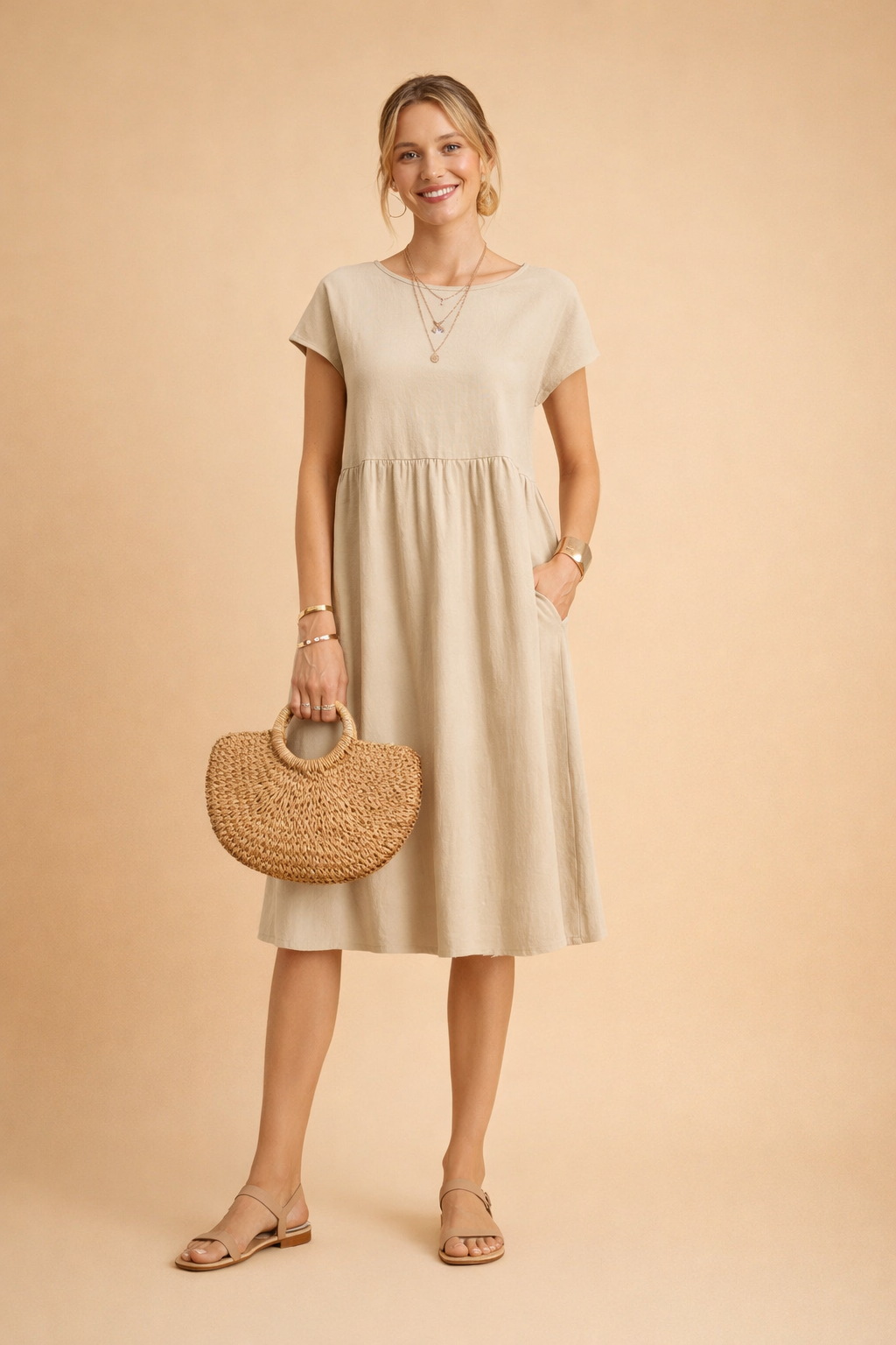 JUDY | Sukienka letnia midi basic