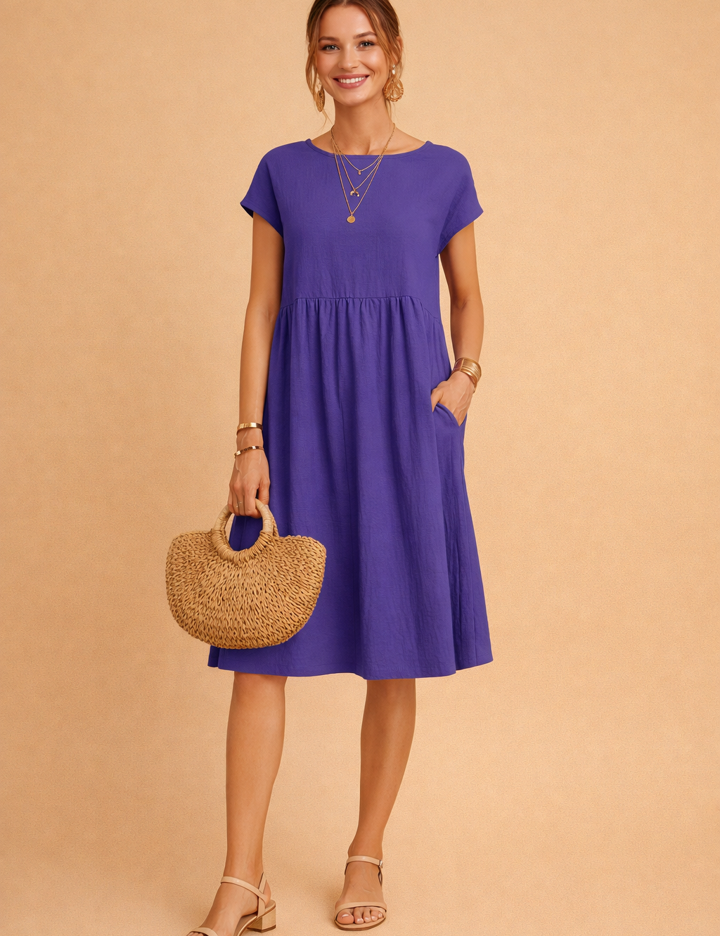 JUDY | Sukienka letnia midi basic