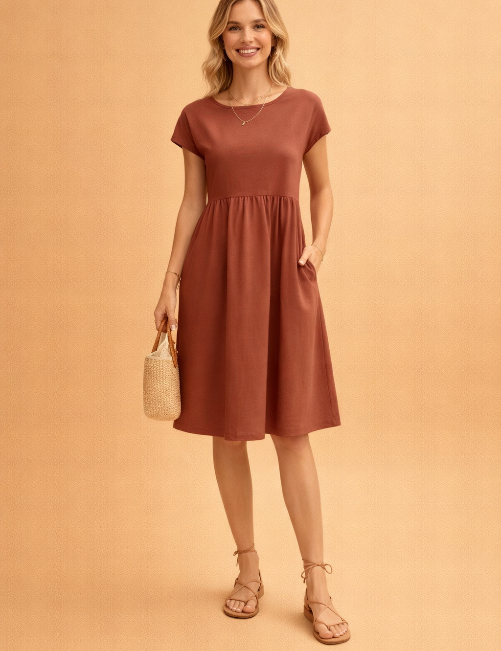 JUDY | Sukienka letnia midi basic