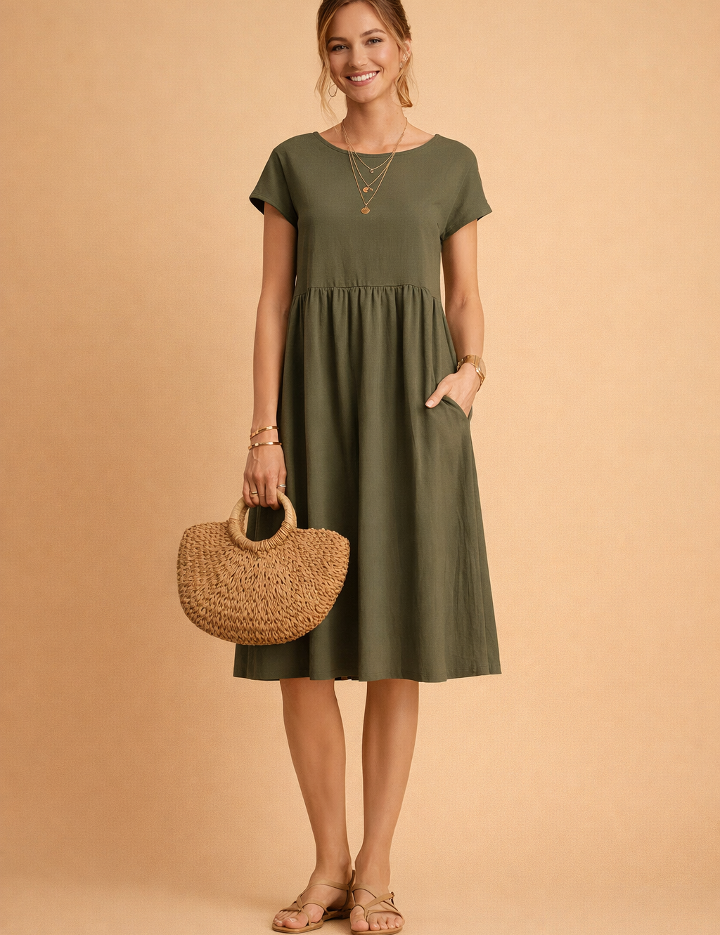 JUDY | Sukienka letnia midi basic