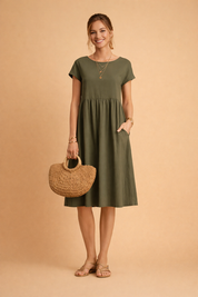 JUDY | Sukienka letnia midi basic