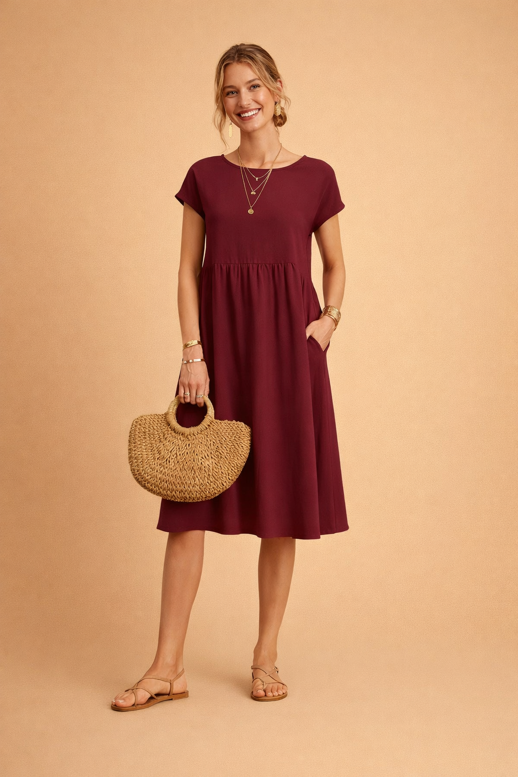 JUDY | Sukienka letnia midi basic