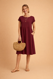 JUDY | Sukienka letnia midi basic