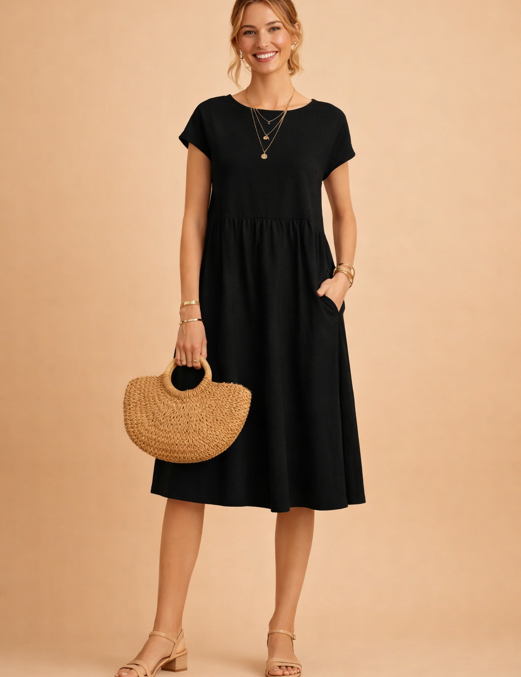 JUDY | Sukienka letnia midi basic