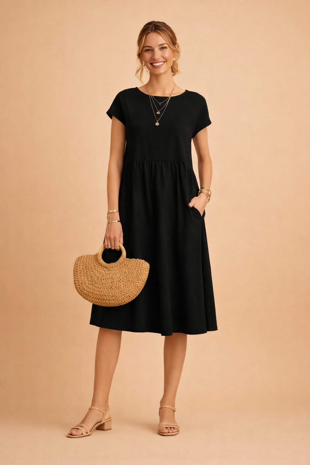 JUDY | Sukienka letnia midi basic
