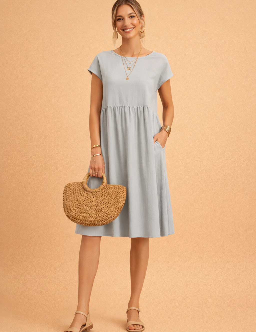 JUDY | Sukienka letnia midi basic