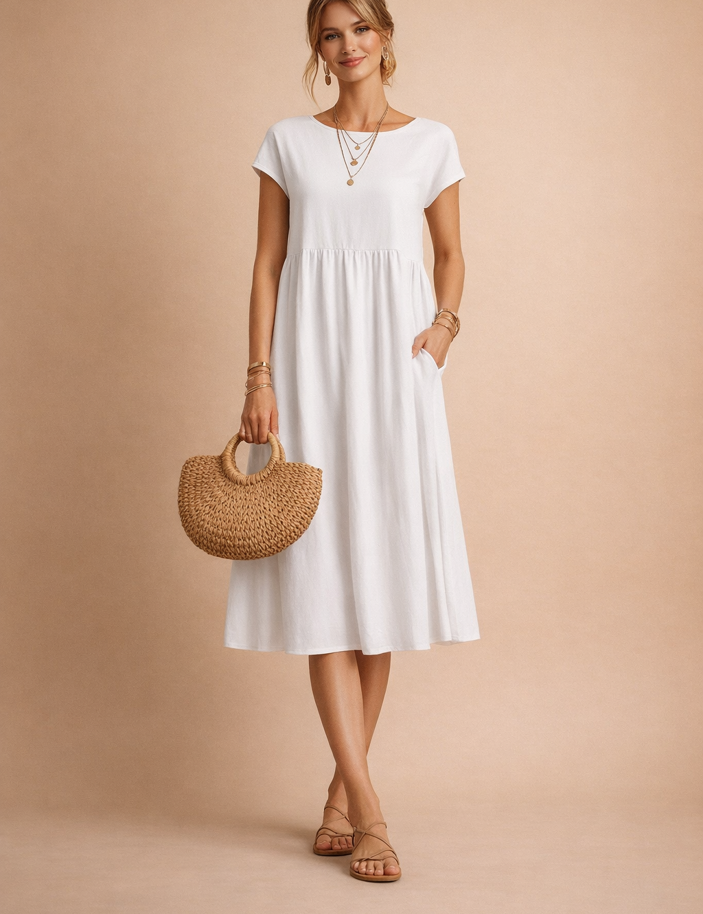 JUDY | Sukienka letnia midi basic