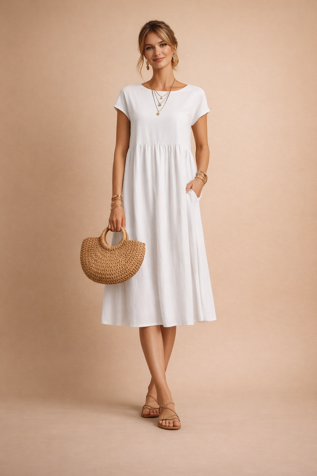 JUDY | Sukienka letnia midi basic