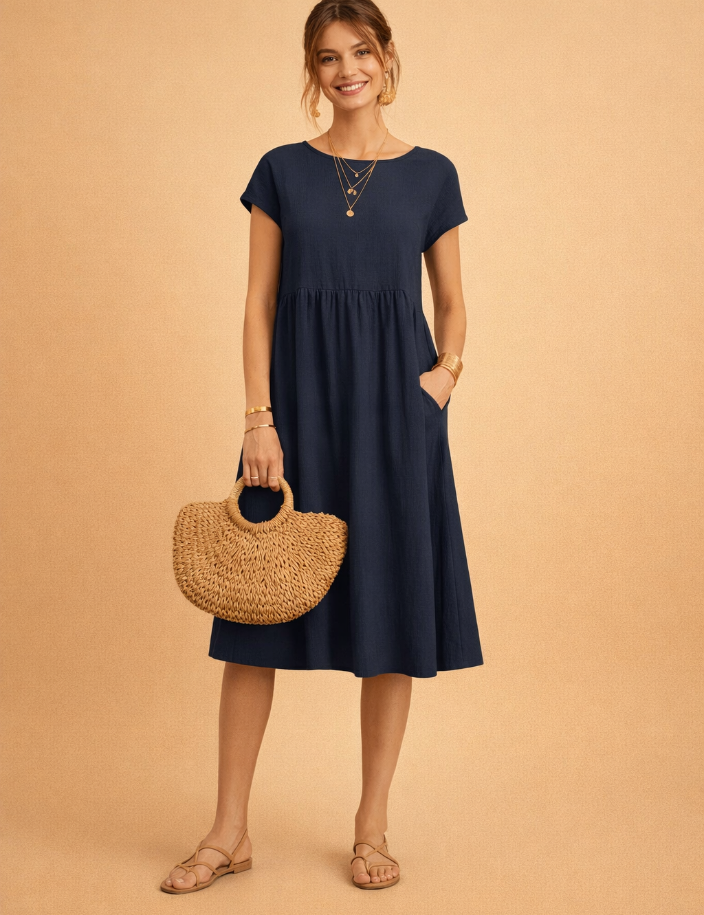 JUDY | Sukienka letnia midi basic
