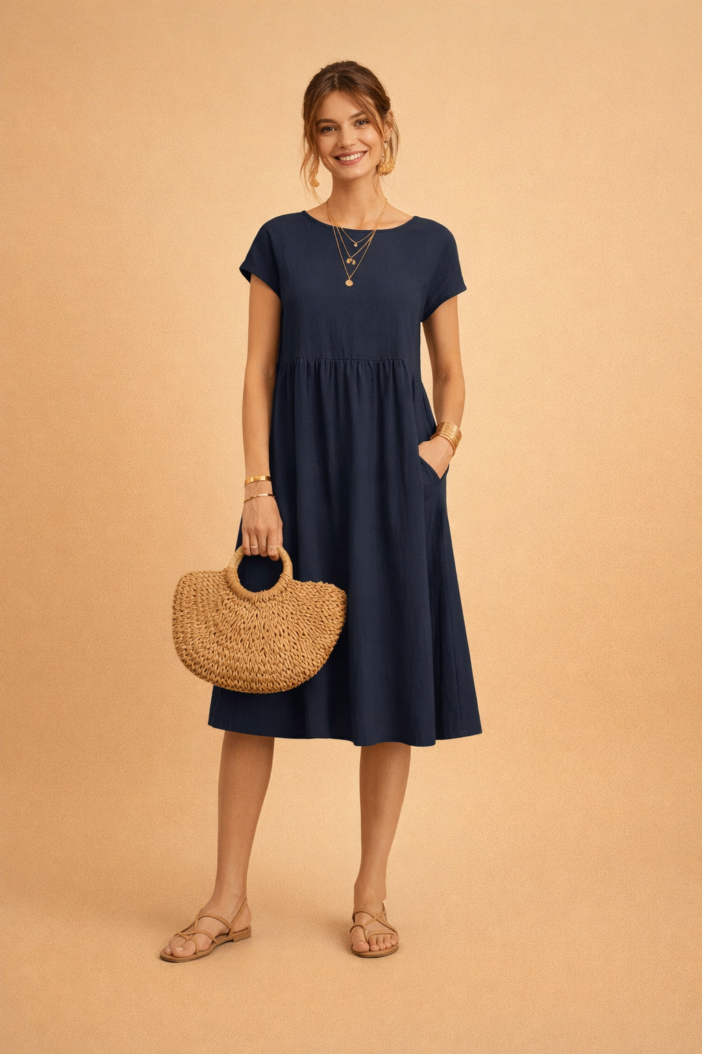 JUDY | Sukienka letnia midi basic