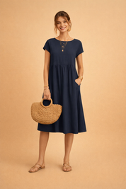 JUDY | Sukienka letnia midi basic