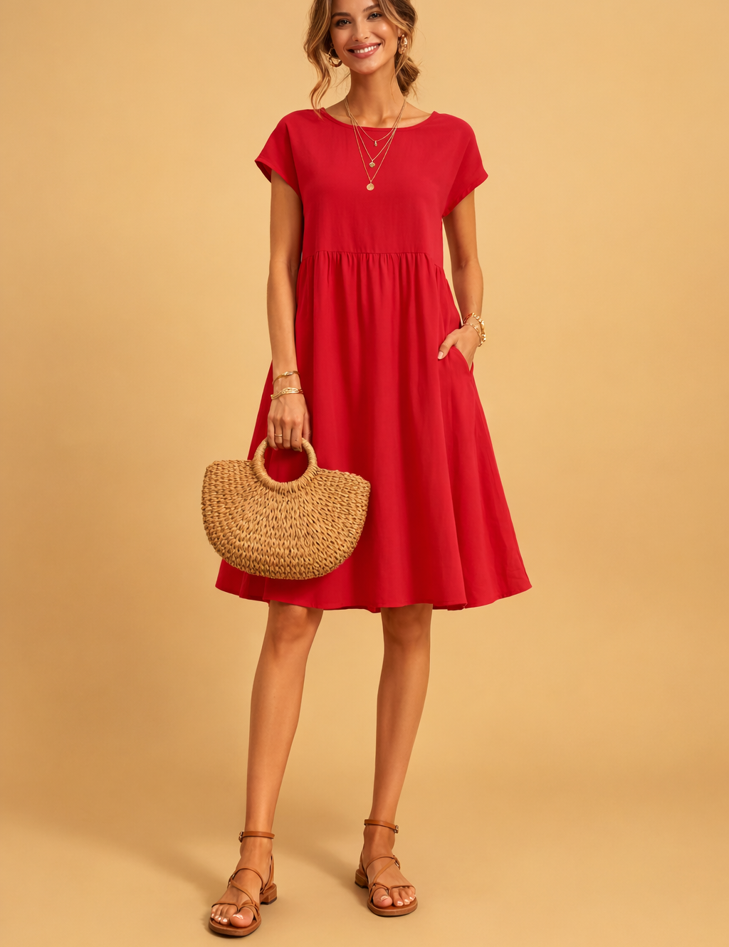 JUDY | Sukienka letnia midi basic