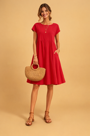 JUDY | Sukienka letnia midi basic