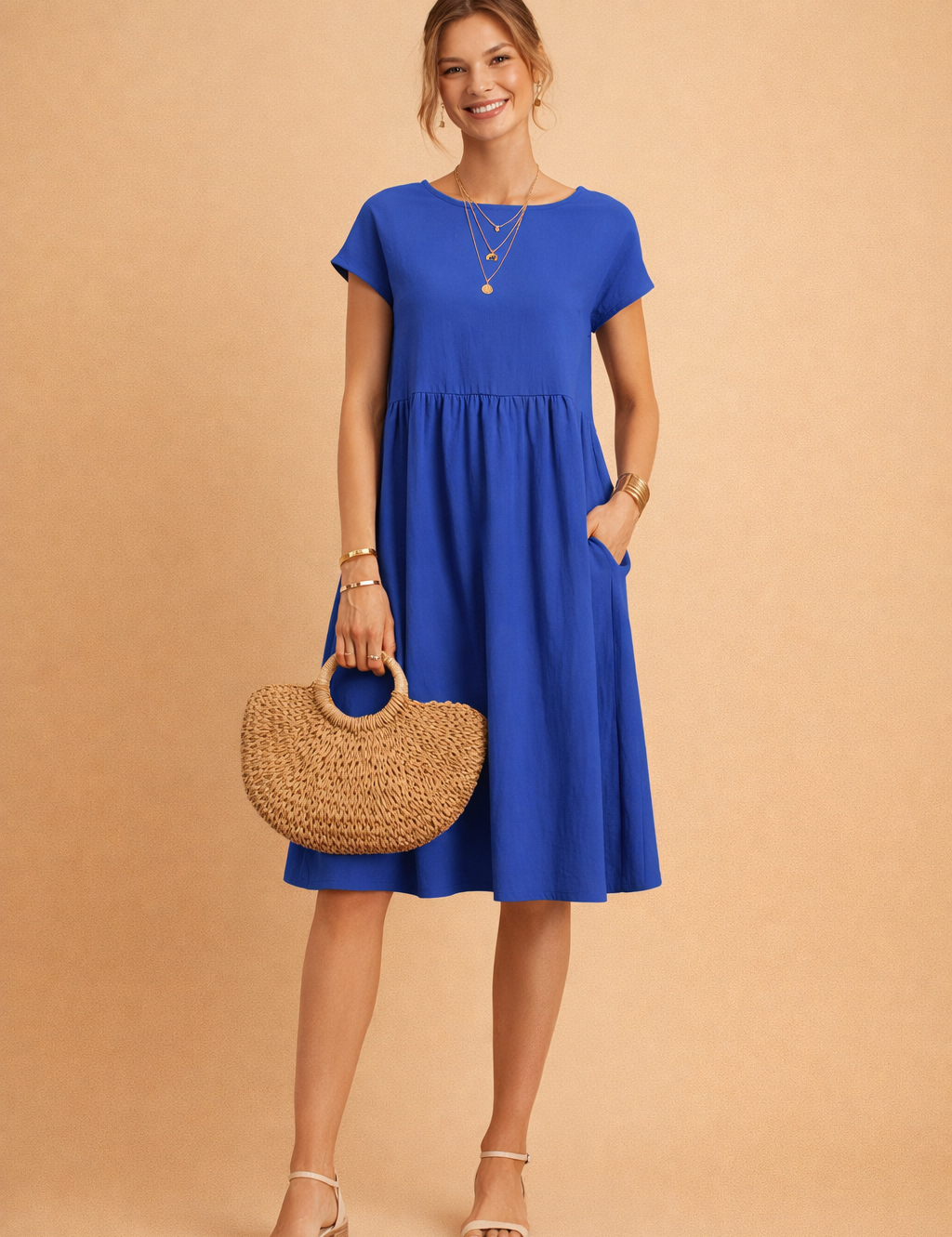 JUDY | Sukienka letnia midi basic