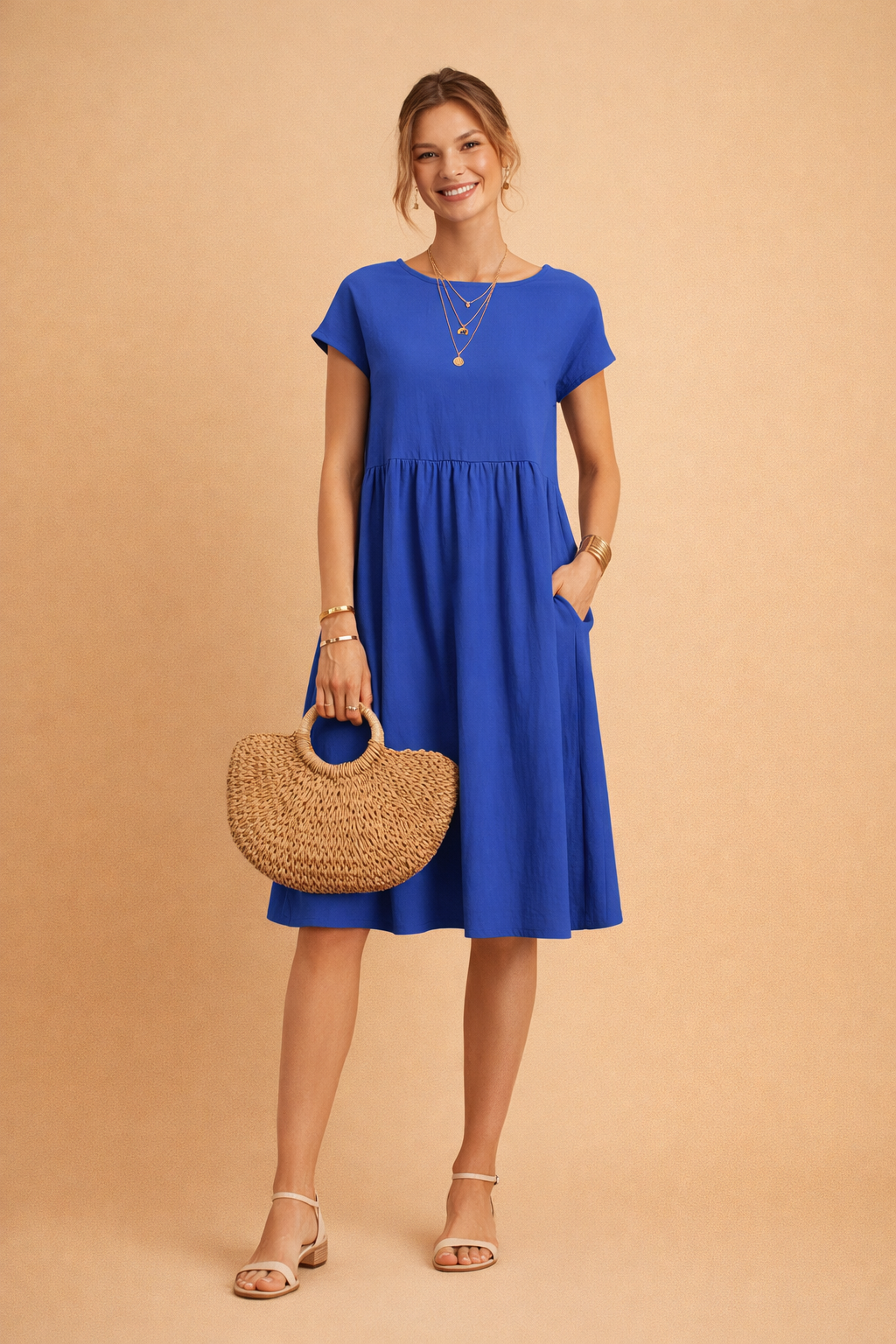 JUDY | Sukienka letnia midi basic