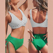 Bikini Damskie z Wiązanym Dołem i Kopertową Górą - Stylowy Wybór na Plażę 4