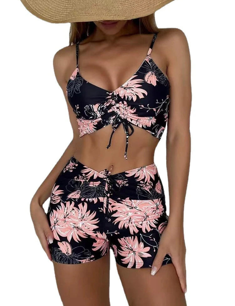Bikini Damskie z Wysokim Stanem i Kwiatowym Nadrukiem na Lato - Stylowy Strój Kąpielowy na Plażę 7