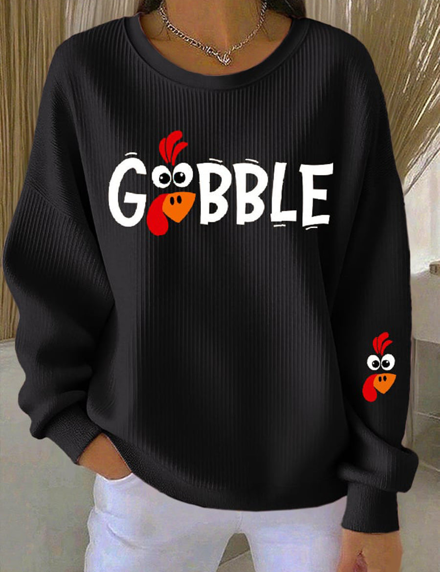 Bluza Damska Gobble Season Swobodna Jesienna na Święto Dziękczynienia 2