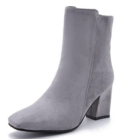 Botki Damskie Na Grubym Obcasie Słupkowym Z Arch Support I Kwadratowym Noskiem – Stylowe I Wygodne 1