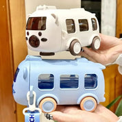 Butelka na wodę z kreskówkowym autobusem i słomką 1