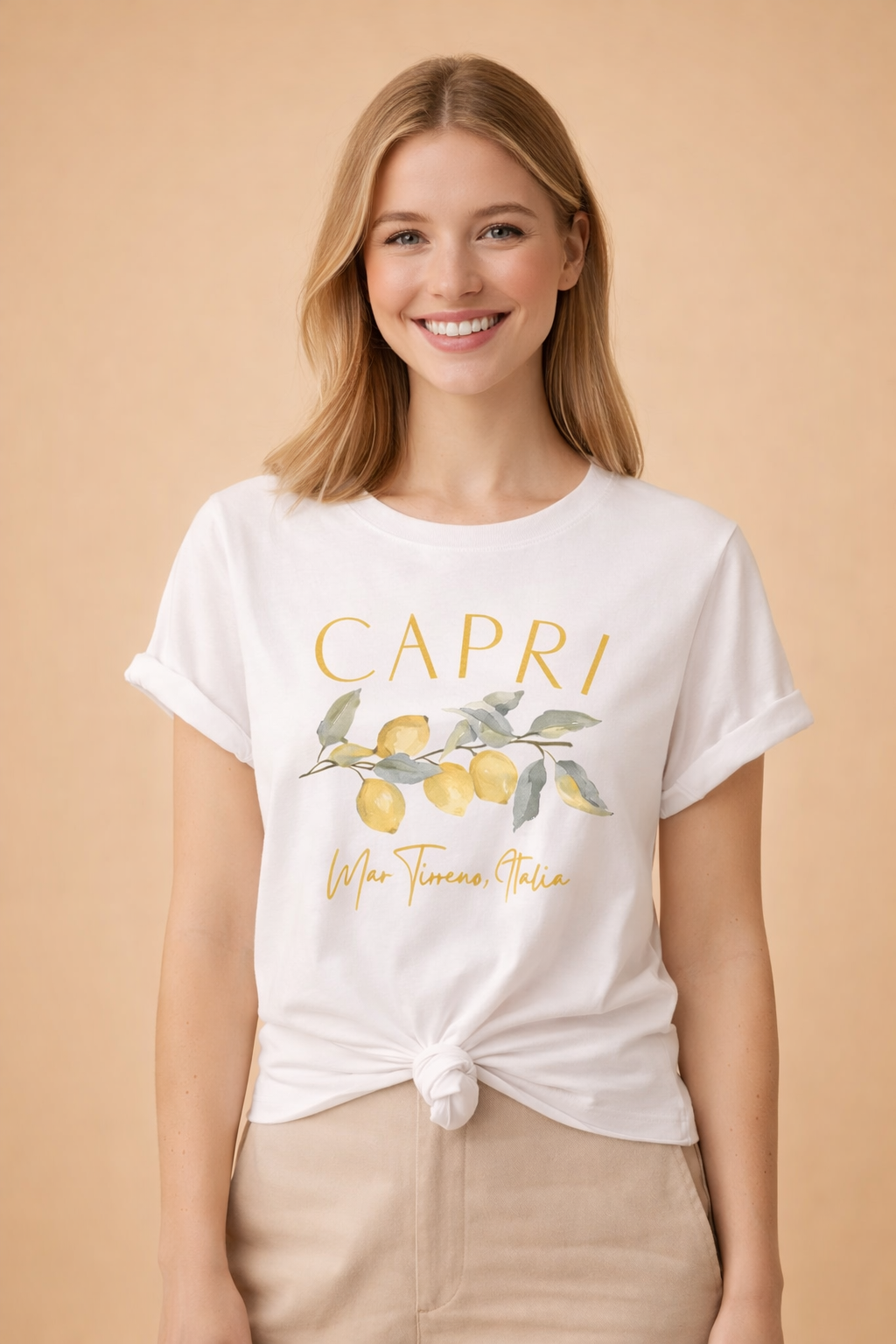 ESTHER | Elegancka koszulka z nadrukiem Capri
