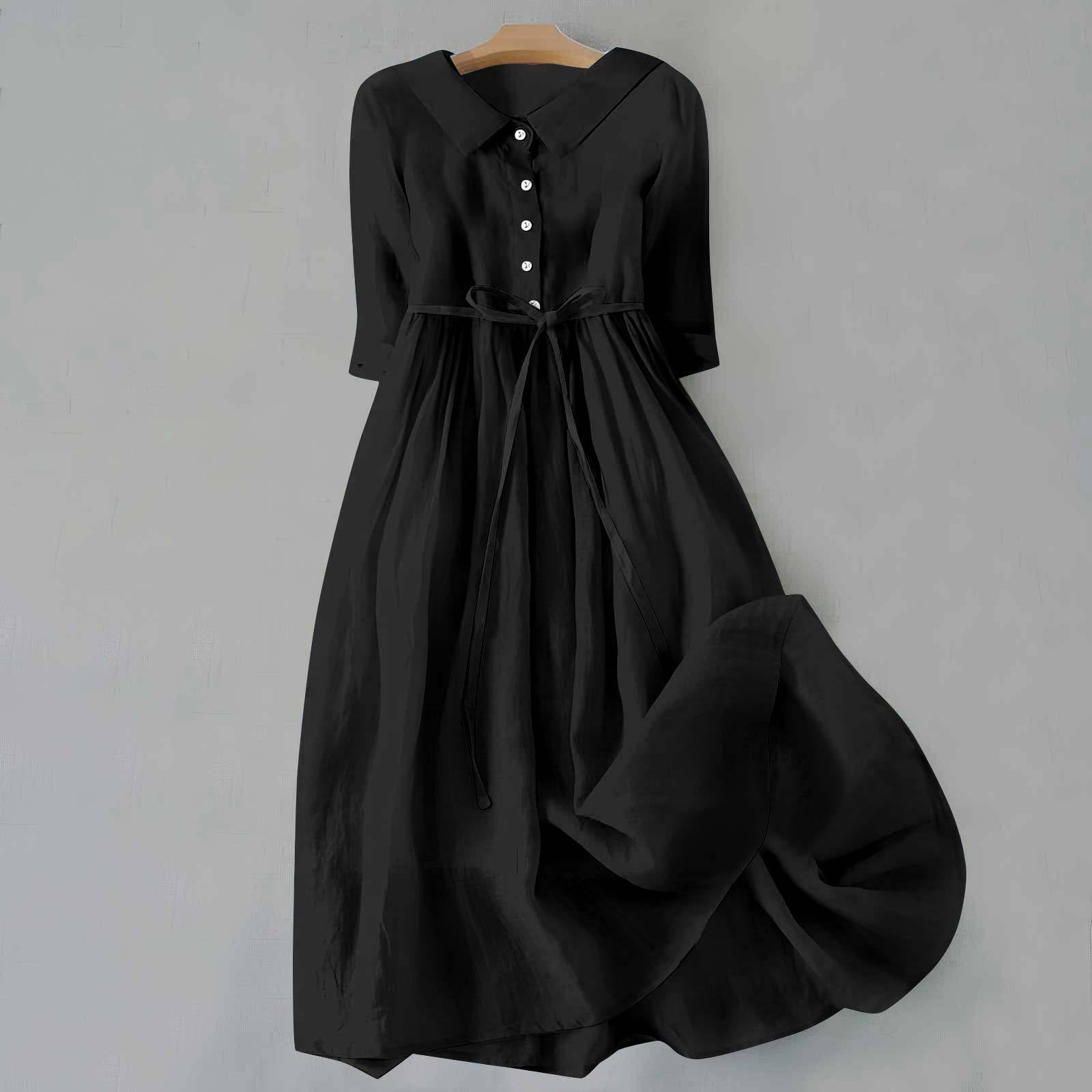 Czarna Sukienka Damska - Elegancka Sukienka Letnia na Każdą Okazję, Wygodny Krój i Stylowy Design 3