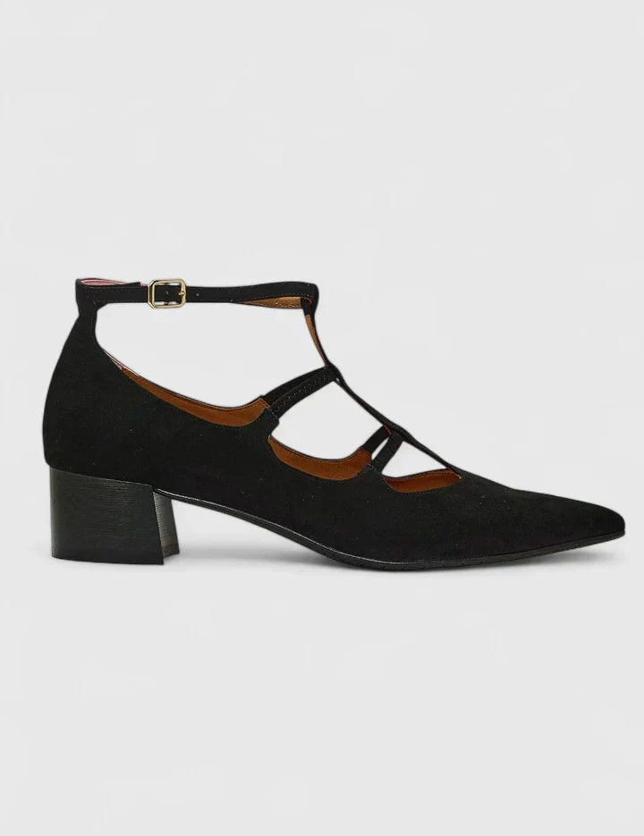 Czarne Szpilki Damskie Ortopedyczne Eleganckie z Wysokim Komfortem, Obcas 4 cm 0