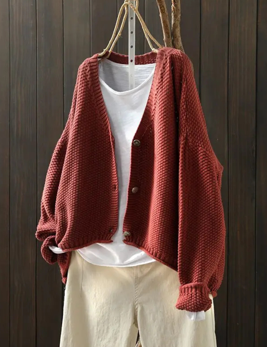 Damski Sweter Oversize Kardigan Dzianinowy na Chłodne Dni 0