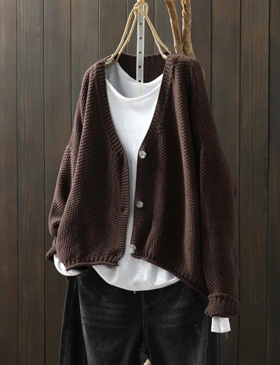 Damski Sweter Oversize Kardigan Dzianinowy na Chłodne Dni 4