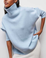 Damski Sweter Oversize z Golfem Linnea Luźny Styl Poncho na Chłodne Dni 0