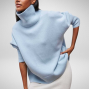 Damski Sweter Oversize z Golfem Linnea Luźny Styl Poncho na Chłodne Dni 1