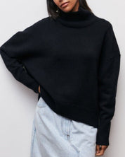 Damski Sweter Oversize z Golfem Linnea Luźny Styl Poncho na Chłodne Dni 7