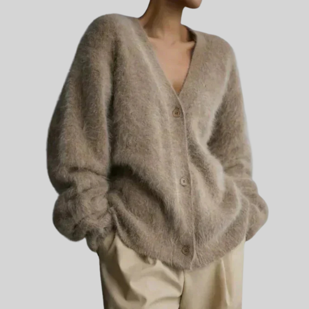 Damski Sweter Oversize z Puszystym Kardiganem Elspeth na Chłodne Dni 1