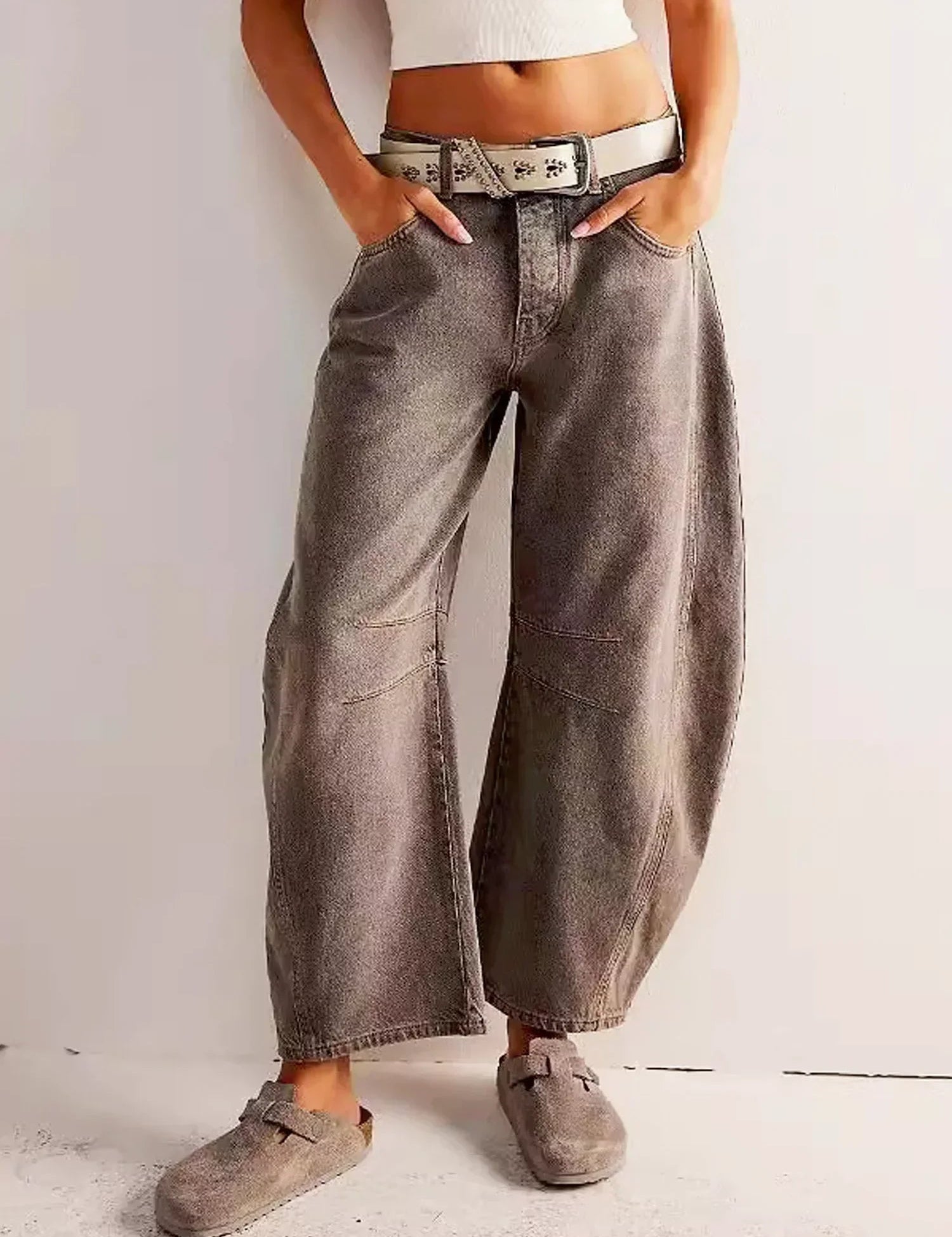 Damskie Jeansy Szerokie Nogawki z Modnym Nadrukiem Zwierzęcym - Stylowe Jeansy Damskie na Co Dzień 13