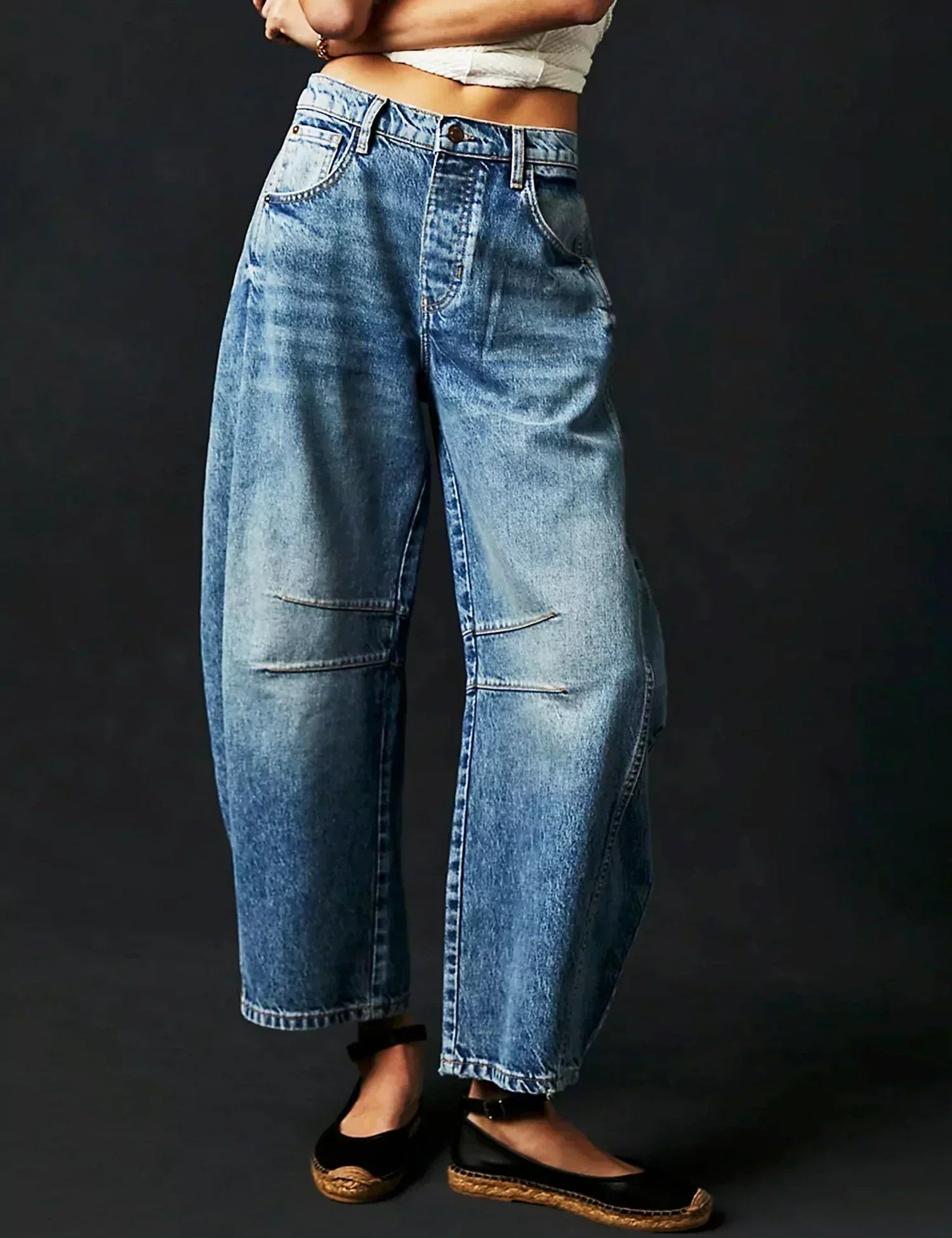 Damskie Jeansy Szerokie Nogawki z Modnym Nadrukiem Zwierzęcym - Stylowe Jeansy Damskie na Co Dzień 9