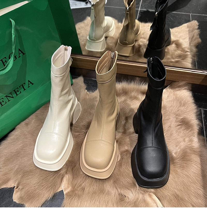 Damskie buty z wysoką platformą i szerokim czubkiem Orthopedic z Arch Support 1