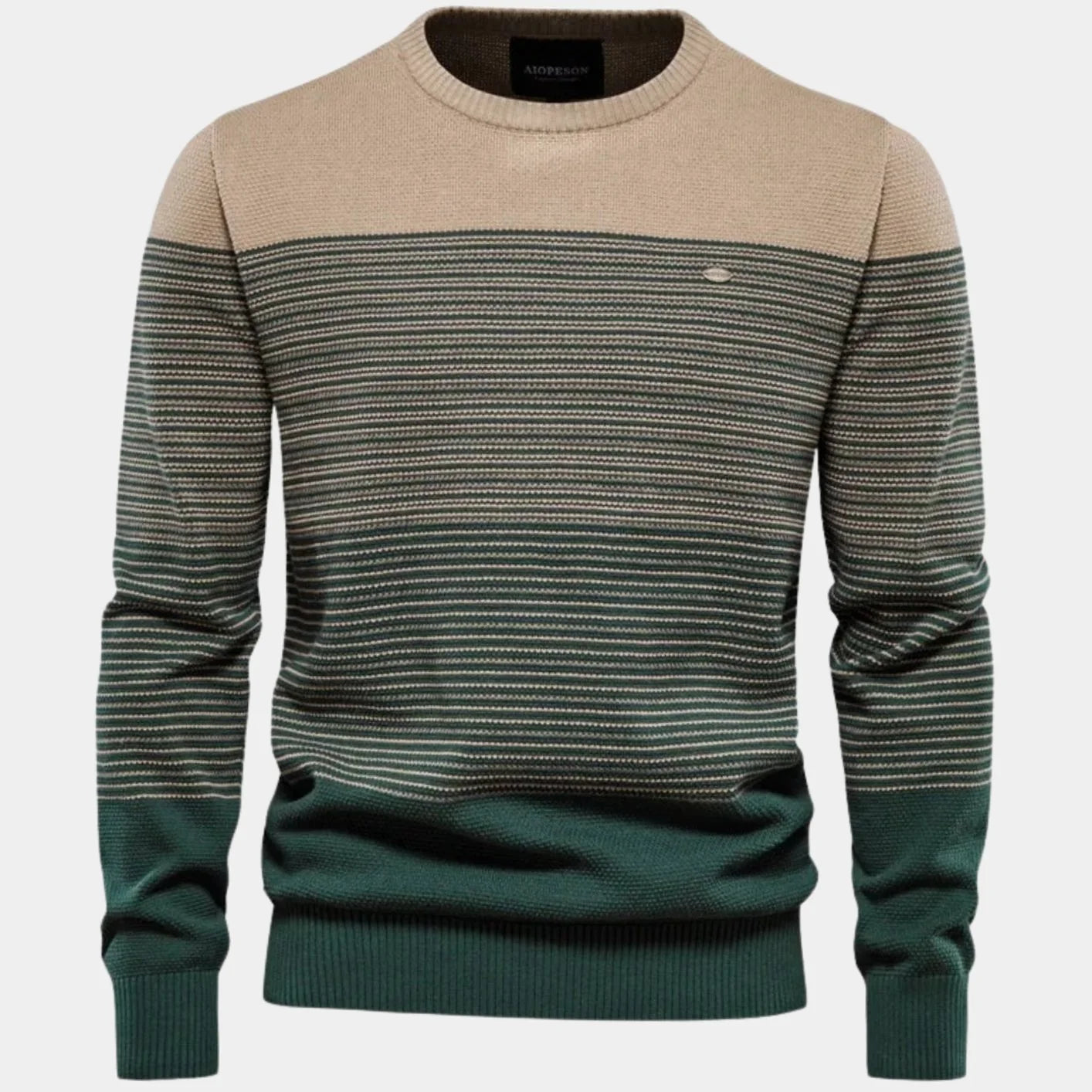 Dominik | Herren Strickpullover Rundhals Streifen-Farbverlauf Langarm 0