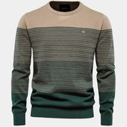 Dominik | Herren Strickpullover Rundhals Streifen-Farbverlauf Langarm 0