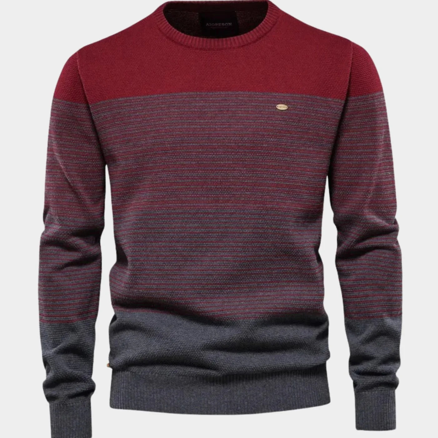 Dominik | Herren Strickpullover Rundhals Streifen-Farbverlauf Langarm 3