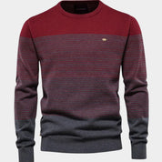 Dominik | Herren Strickpullover Rundhals Streifen-Farbverlauf Langarm 3