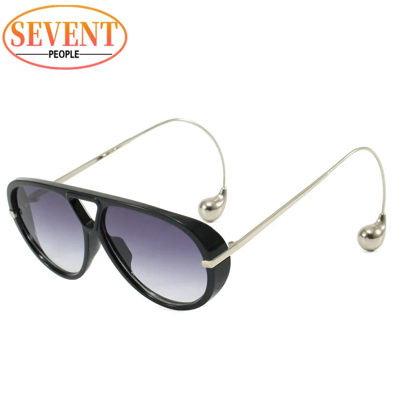 Duże Owalne Okulary Przeciwsłoneczne Damskie UV400 z Metalową Ramą - Stylowe i Eleganckie 10
