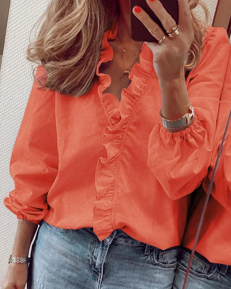 Elegancka Bluzka Damska z Falbankami na Lato - Stylowe Bluzki Damskie Eleganckie na Każdą Okazję 1