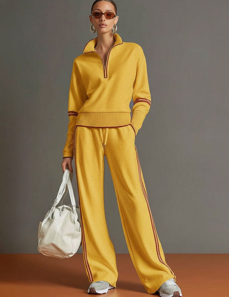 Elegancki Komplet Damski Diana – Luźny Dres Damski Komplet z Szerokimi Nogawkami i Stylowym Topem 2