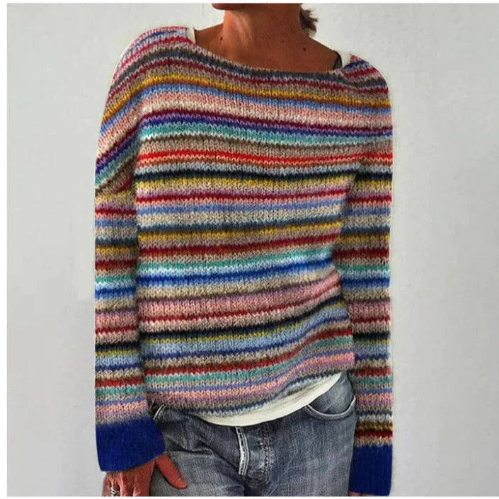 Elegancki sweter damski z dzianiny w stylu nordyckim na zimę 1