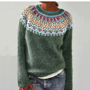 Elegancki sweter damski z dzianiny w stylu nordyckim na zimę 3