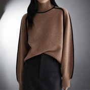Elegancki sweter z golfem damski na jesień i zimę komfortowy i miękki 3